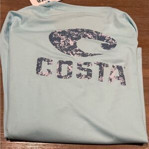 Costa Aqua Long Sleeve Shirt with Logo
